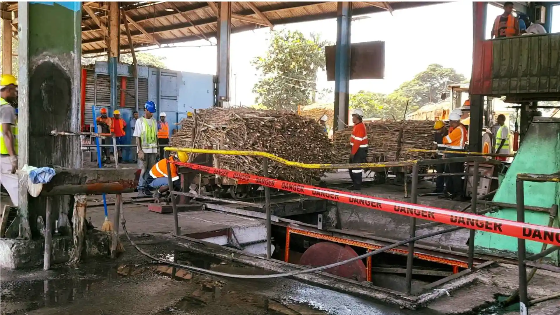 Sugar factory in Fiji processing bagasse for biomass energy