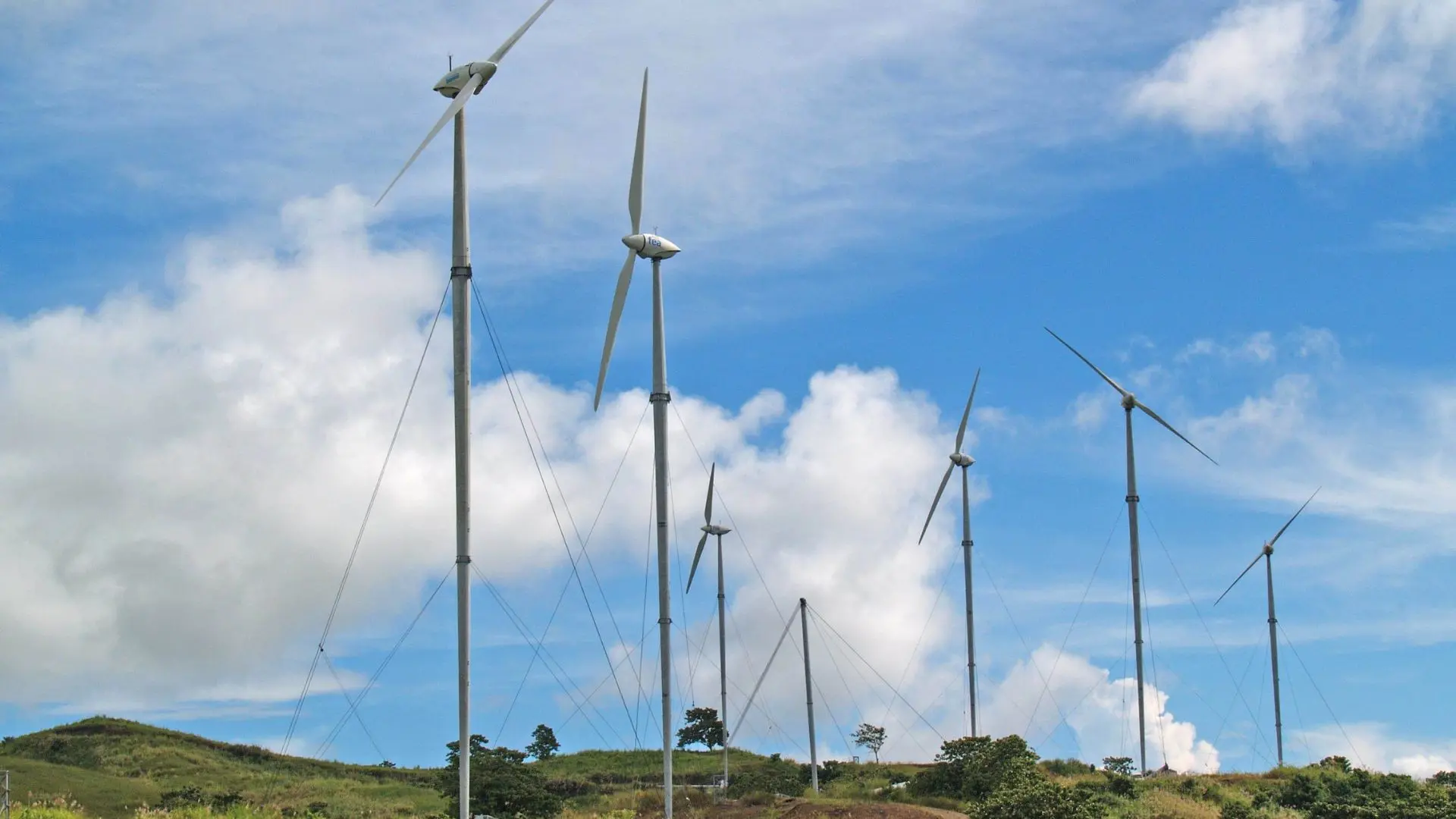 Wind turbines at Butoni Wind Farm in Sigatoka, Fiji