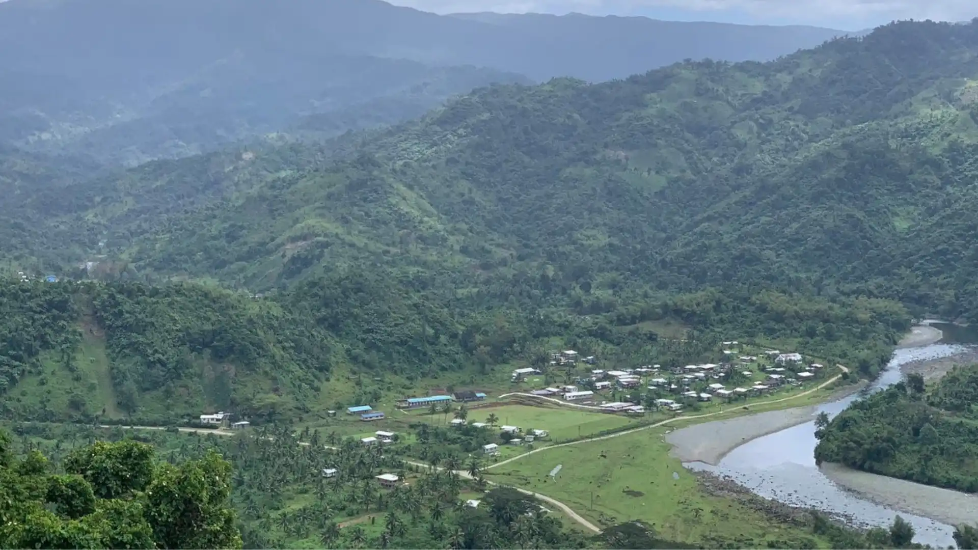 Monasavu Hydro Dam surrounded by lush forest in the highlands of Viti Levu, Fiji
