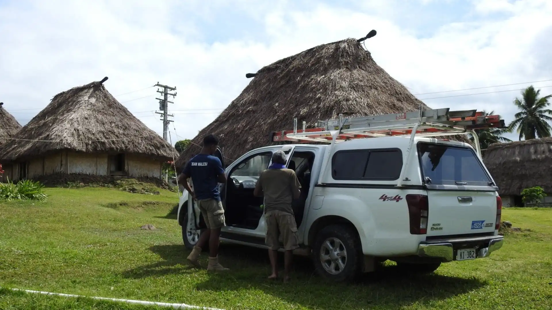 Traditional Fijian village of Navala with authentic bure thatched houses