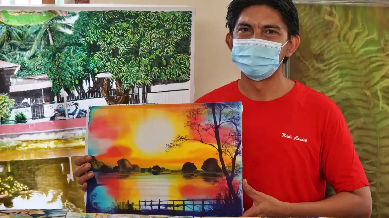 Fijian artisans teaching weaving and tapa painting in Nadi workshop