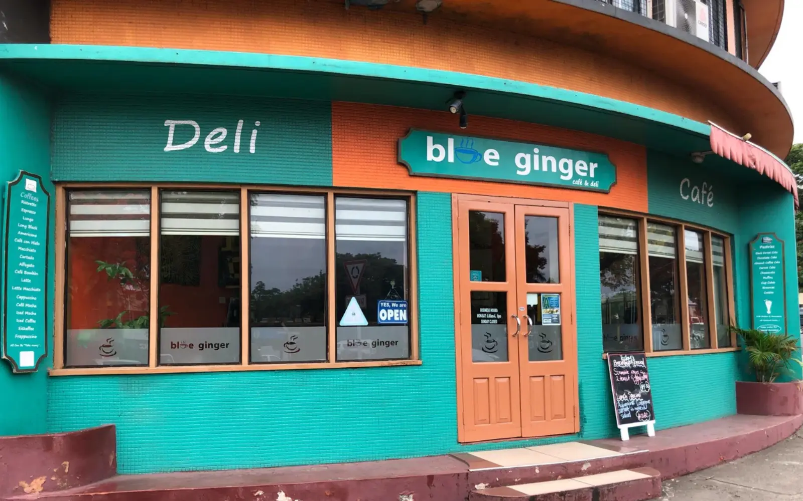 Blue Ginger Café & Deli Lautoka interior showing cozy coffee shop atmosphere with freshly baked pastries and premium coffee