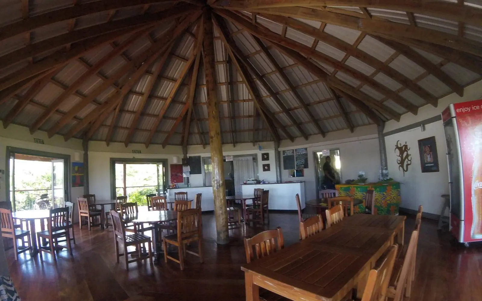 Outdoor dining setup at The Junction Cafe and Restaurant on Queens Highway, Cuvu