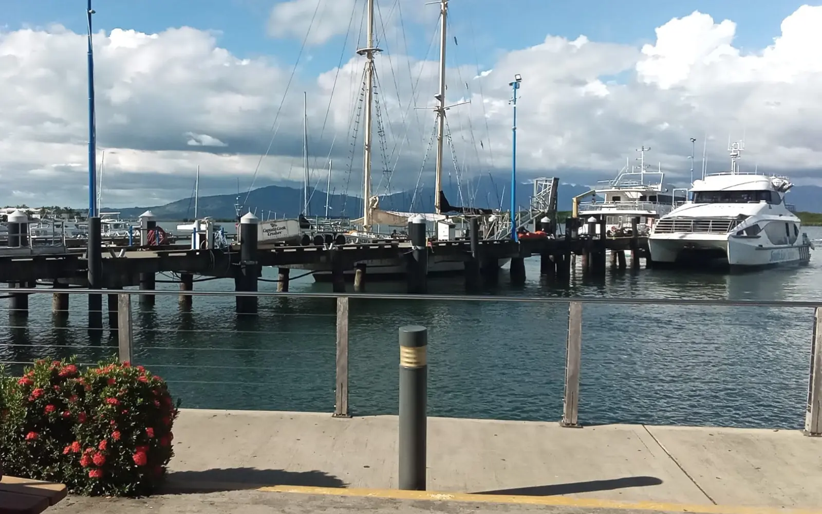 Eco-friendly catamaran leaving Port Denarau for the Mamanuca Islands