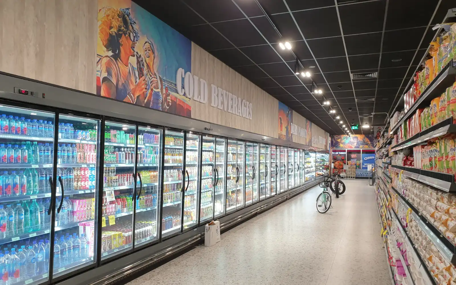 A vibrant and bustling scene at Suva Municipal Market, showing fresh produce stalls and local vendors