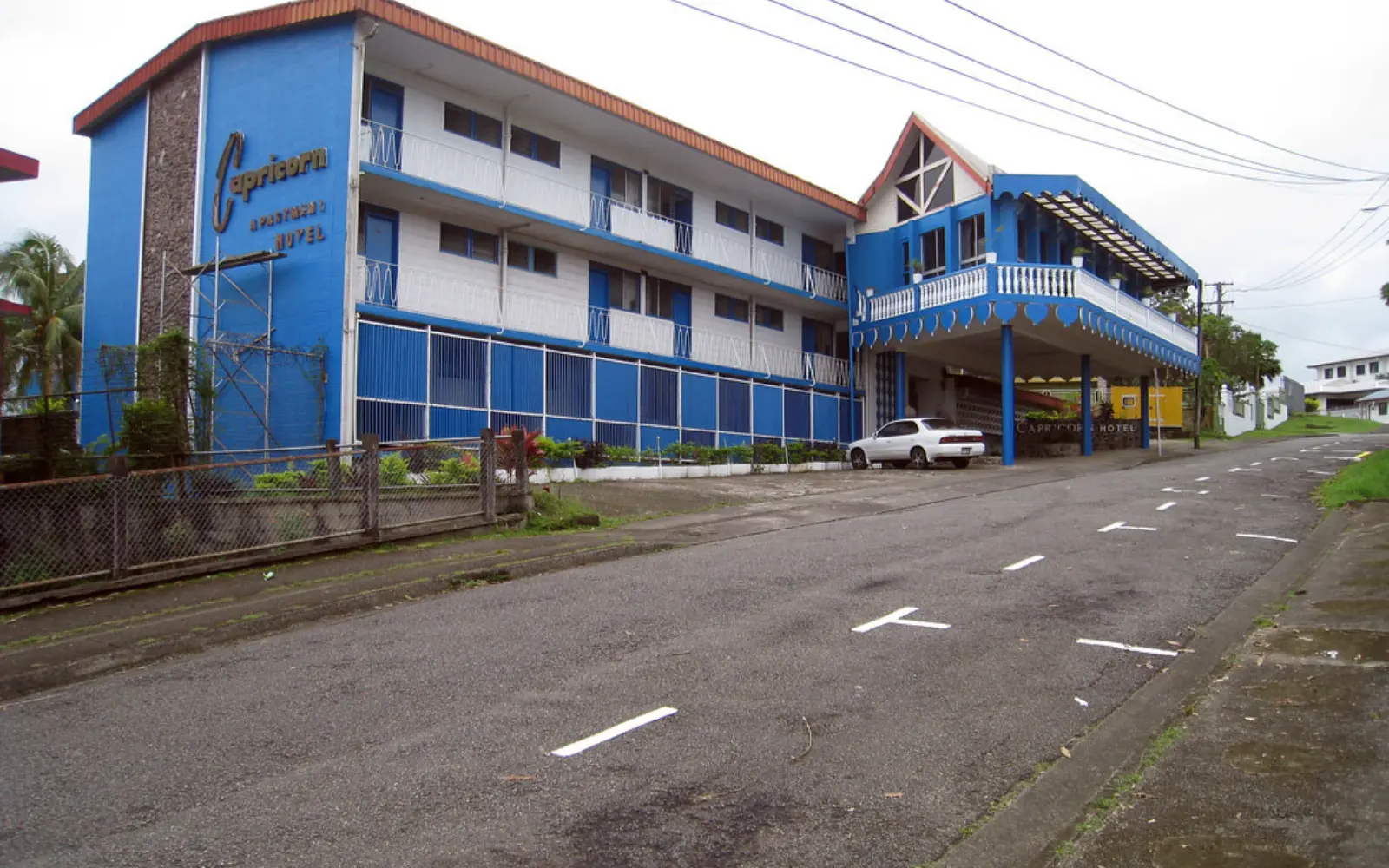 Exterior of Capricorn Apartment Hotel in Suva, showing its practical and welcoming facade.