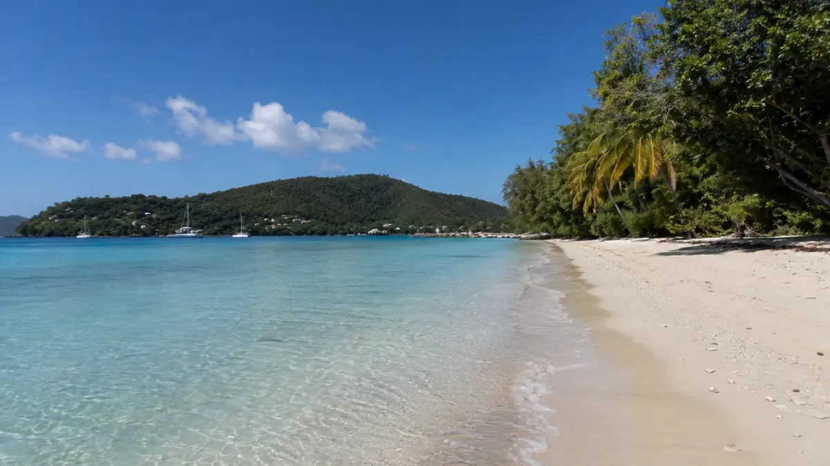 Paradise Beach on Beqa Island, Fiji - white sand and turquoise lagoon waters